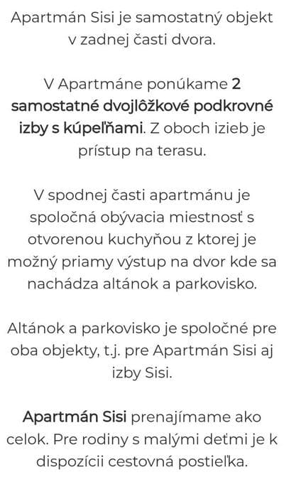 Apartmán Sisi