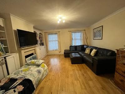 Beautiful big living room with sofa bed