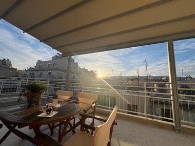 Cozy apartment with big veranda near Athens centre and metro tram