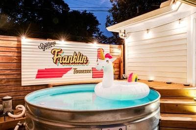 Brookwood Getaway Stock Tank Pool Outdoor Theater