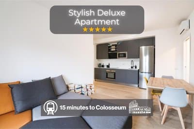 Modern Deluxe 2 Suites Apartment - 15min Colosseum & Metro 5min - AC, Wifi