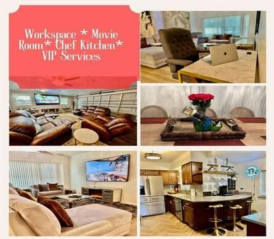 Luxurious Gem Near Disney Workspace Movie Room