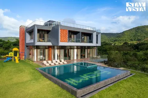 StayVista at The Glen with Private Pool & BBQ
