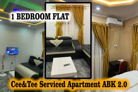 Cee&Tee BG ABK 1 Bedroom Flat-247 Electricity Solar inverter AC in bedroom