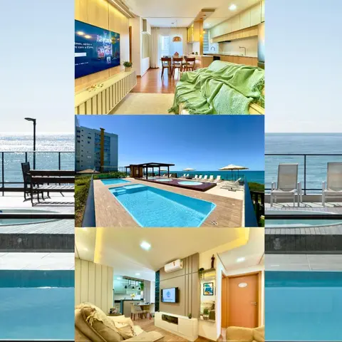 Apto em Condominio Frente Mar com Piscinas Spa Sala de Jogos Quadra de Futebol e Espaco Kids Ideal para Familias