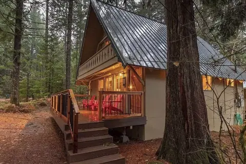 Cozy A-frame w/ Hot Tub, Fire Pit, & Fireplace!