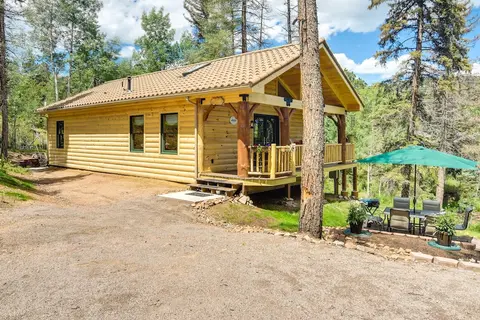 Private Hot Tub & Pond: Conifer Log Cabin