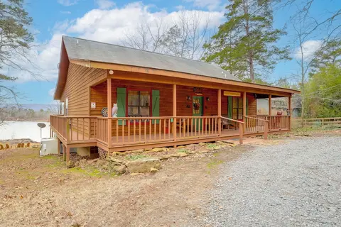 Deck & Fire Pit: Waterfront Cabin in Greers Ferry!