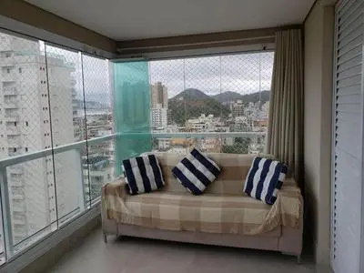 Apto com Vista para o Mar e ampla Varanda Gourmet