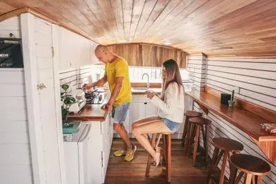Bus Hotel with HotTube in the middle of mountain