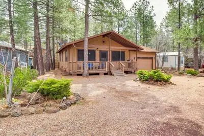 Updated Deck & Fireside Table: Pinetop Cottage