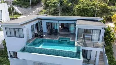 Seaview Hillside 3BR Infinity Pool V254